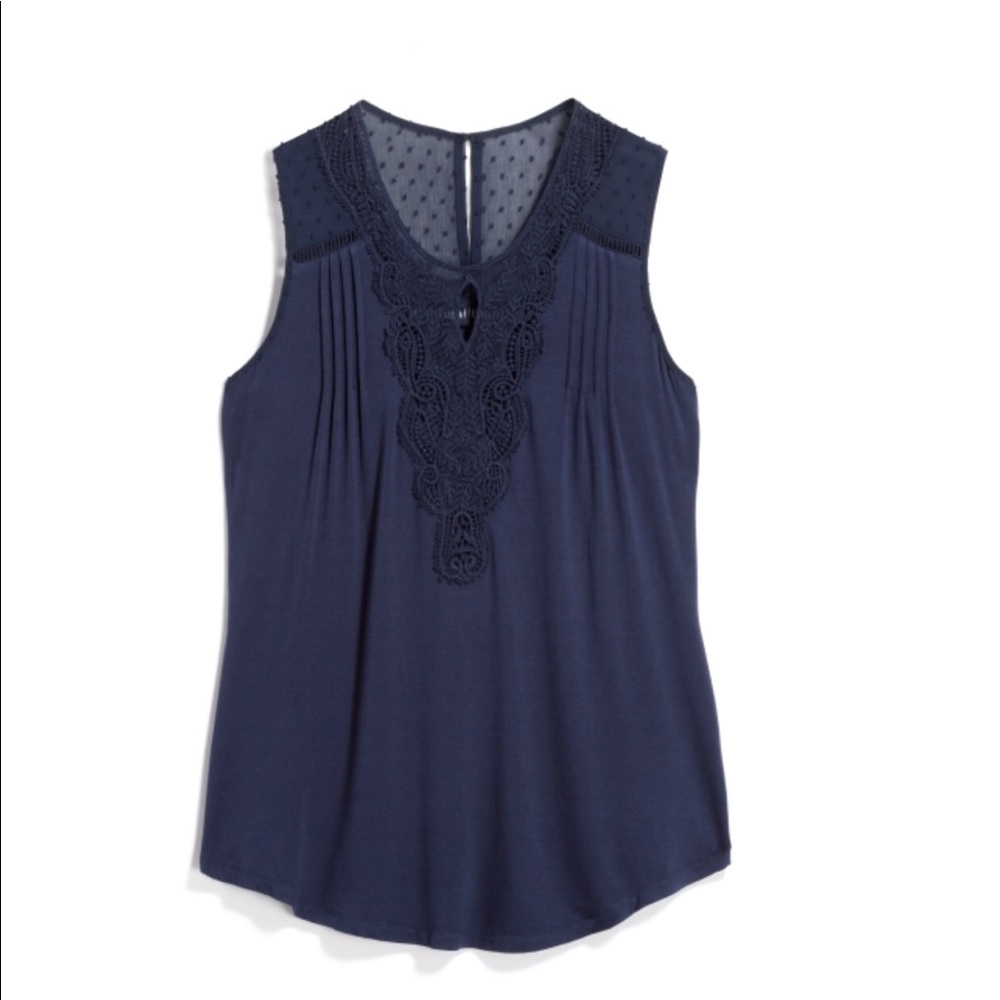 Daniel Rainn Navy Keyhole Knit Top